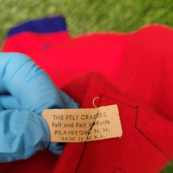 RARE VTG 70s Felt Banner Indian Head Camp USA Made Wall Art Decor - Picture 5 of 6